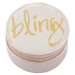 Small Round Vegan Leather Travel Make Up Case